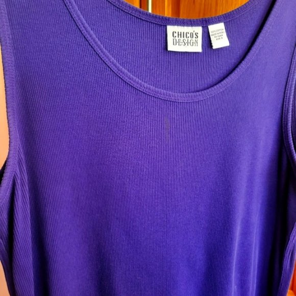 2 pcs Chaps Blouse with Wrist Tie and Chico's Purple Top Tank - Size 2X - Picture 7 of 7